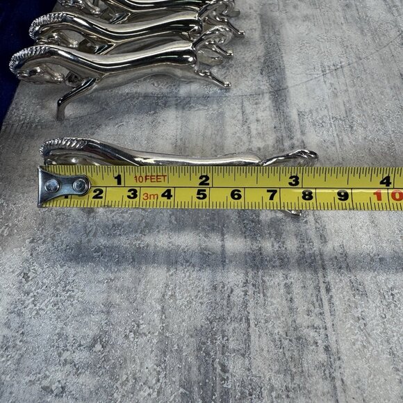Set of 6 MCM Vintage Elegance Silver Plate Figural Horse Knife Rests in Box EUC - Picture 7 of 10